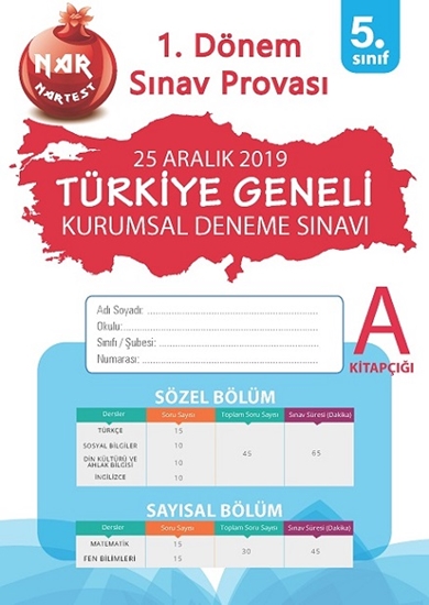5. Sınıf 1. Dönem Sınav Provası 2. Kurumsal Deneme  A Kitapçığı
