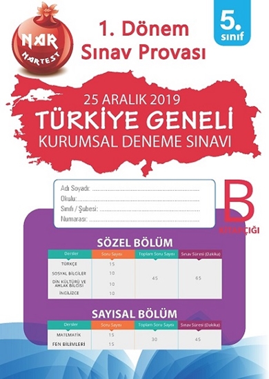 5. Sınıf 1. Dönem Sınav Provası 2. Kurumsal Deneme B Kitapçığı