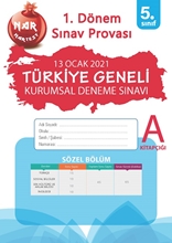 5. Sınıf Kurumsal Deneme A Sözel Kitapçığı Türkiye Geneli 1. Dönem Sınav Provası 2021