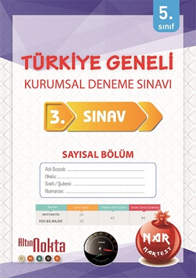 5. Sınıf Nartest 3. Kurumsal Deneme A Sayısal Kitapçığı Nisan 2021