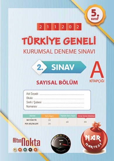 Nartest 5. Sınıf 2. Kurumsal Deneme Aralık A Say Kod:211202