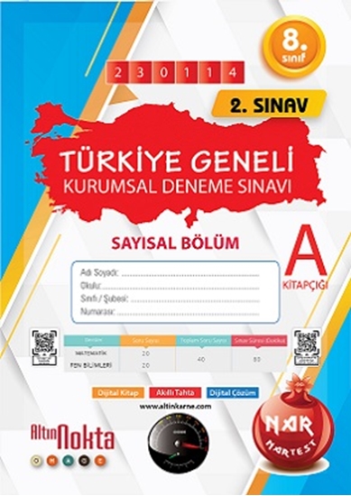 Nartest 8. Sınıf 2. Kurumsal Deneme Ocak A Say Kod 230114