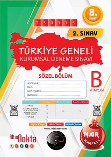 Nartest 8. Sınıf 2. Kurumsal Deneme Ocak B Söz Kod 230115