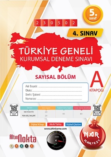 Nartest 5. Sınıf 4. Kurumsal Deneme Mayıs A Say Kod 230502