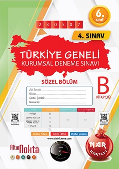 Nartest 6. Sınıf 4. Kurumsal Deneme Mayıs B Söz Kod 230507