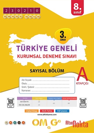 Omage 8. Sınıf 3. Kurumsal Deneme Şubat A Say Kod 230210