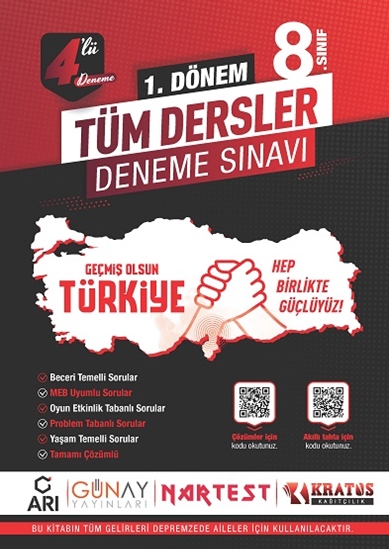 Tekyürek 8. Sınıf 1. Dönem 4’lü Tüm Dersler Deneme Sınavı Kampanyalı