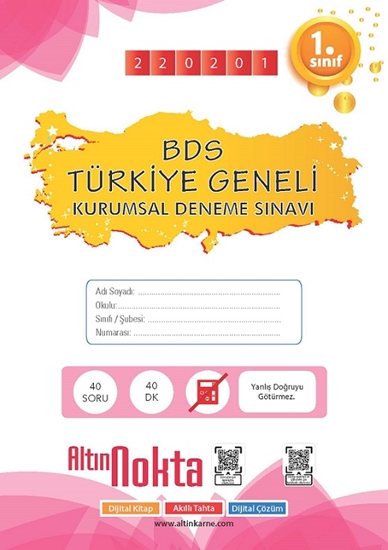1. Sınıf Bds Türkiye Geneli Kurumsal Deneme Sınavı Kod:220201