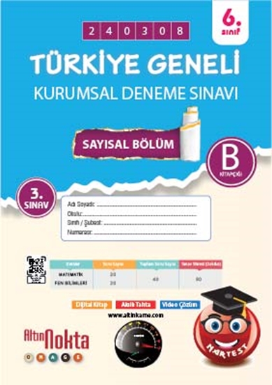 Nartest 6. Sınıf 3. Kurumsal Deneme Mart B Say Kod 240308