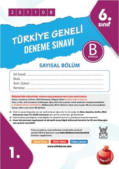 6, Sınıf Türkiye Geneli Ds Kasım B Say Kod 251108