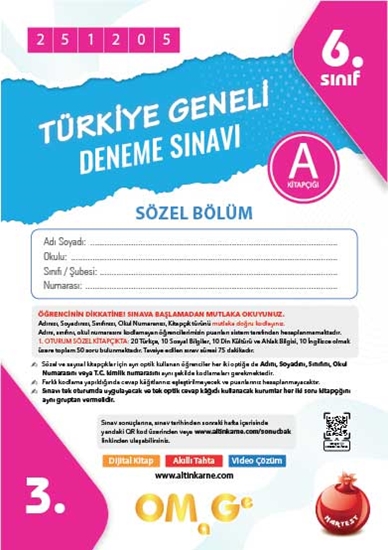 6. Sınıf Türkiye Geneli Ds Aralık A Söz Kod 251205