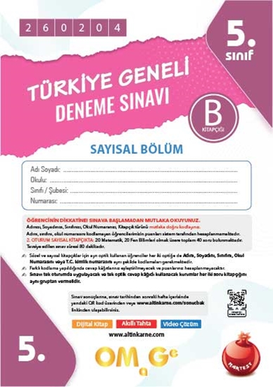 5. Sınıf Türkiye Geneli Ds Şubat B Say Kod 260204