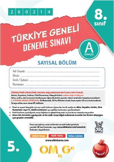 8. Sınıf Türkiye Geneli Ds Şubat A Say Kod 260214