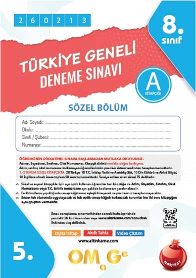 8. Sınıf Türkiye Geneli Ds Şubat A Söz Kod 260213
