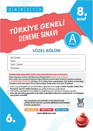 8. Sınıf Türkiye Geneli Ds Mart A Söz Kod 260313
