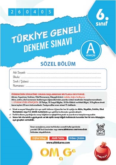 6. Sınıf Türkiye Geneli Ds Nisan A Söz Kod 260405
