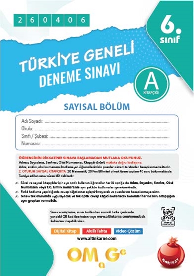 6. Sınıf Türkiye Geneli Ds Nisan A Say Kod 260406