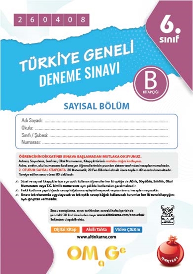 6. Sınıf Türkiye Geneli Ds Nisan B Say Kod 260408