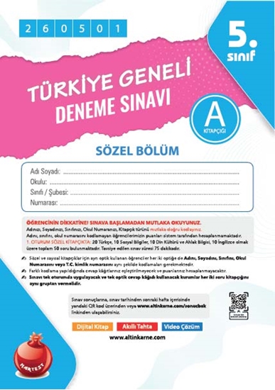Nartest 5. Sınıf 8. Türkiye Geneli Ds Mayıs A Söz Kod 260501