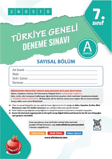 Nartest 7. Sınıf 8. Türkiye Geneli Ds Mayıs A Say Kod 260510